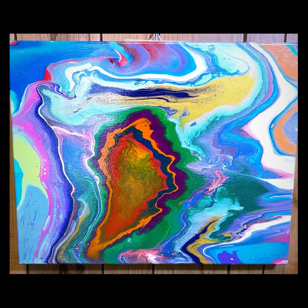 Acrylic pour painting 16x20